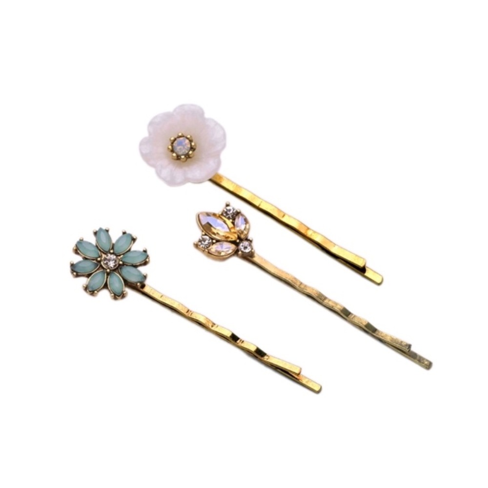 Crystal Flowers hairpin set - Picture 5 of 7